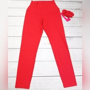 Shefit Womens Leggings Size M Luxe Red Boss High Rise Stretch Pull On Athletic